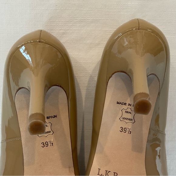 L.K. Bennett Sybila Taupe Patent Leather Shoe US9 (Euro 39.5) - Picture 8 of 10